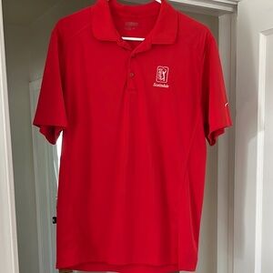 Nike TPC Scottsdale Dry Fit Red Golf Polo Shirt